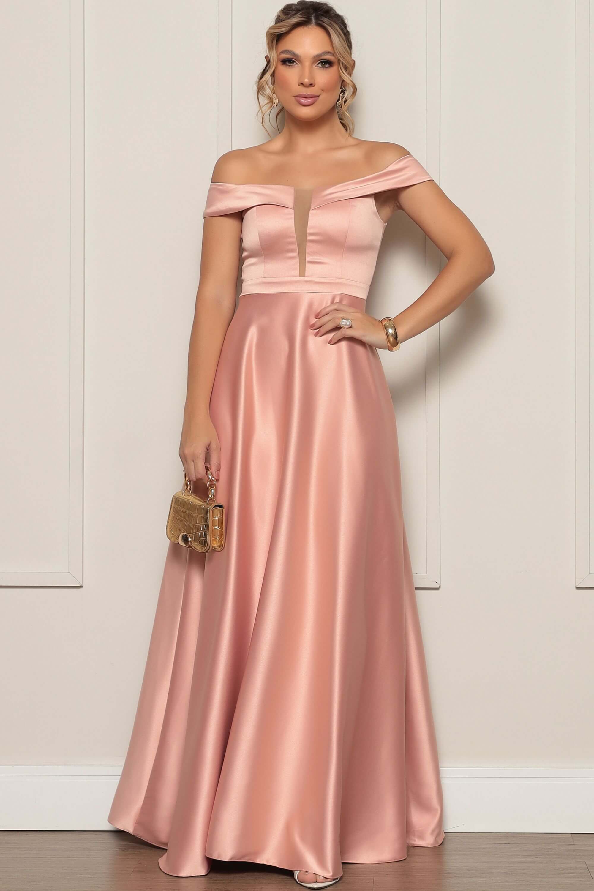 Tule Vestido De Festa Longo Cetim VESTIDO DE FESTA LONGO OMBRO A - Main Image