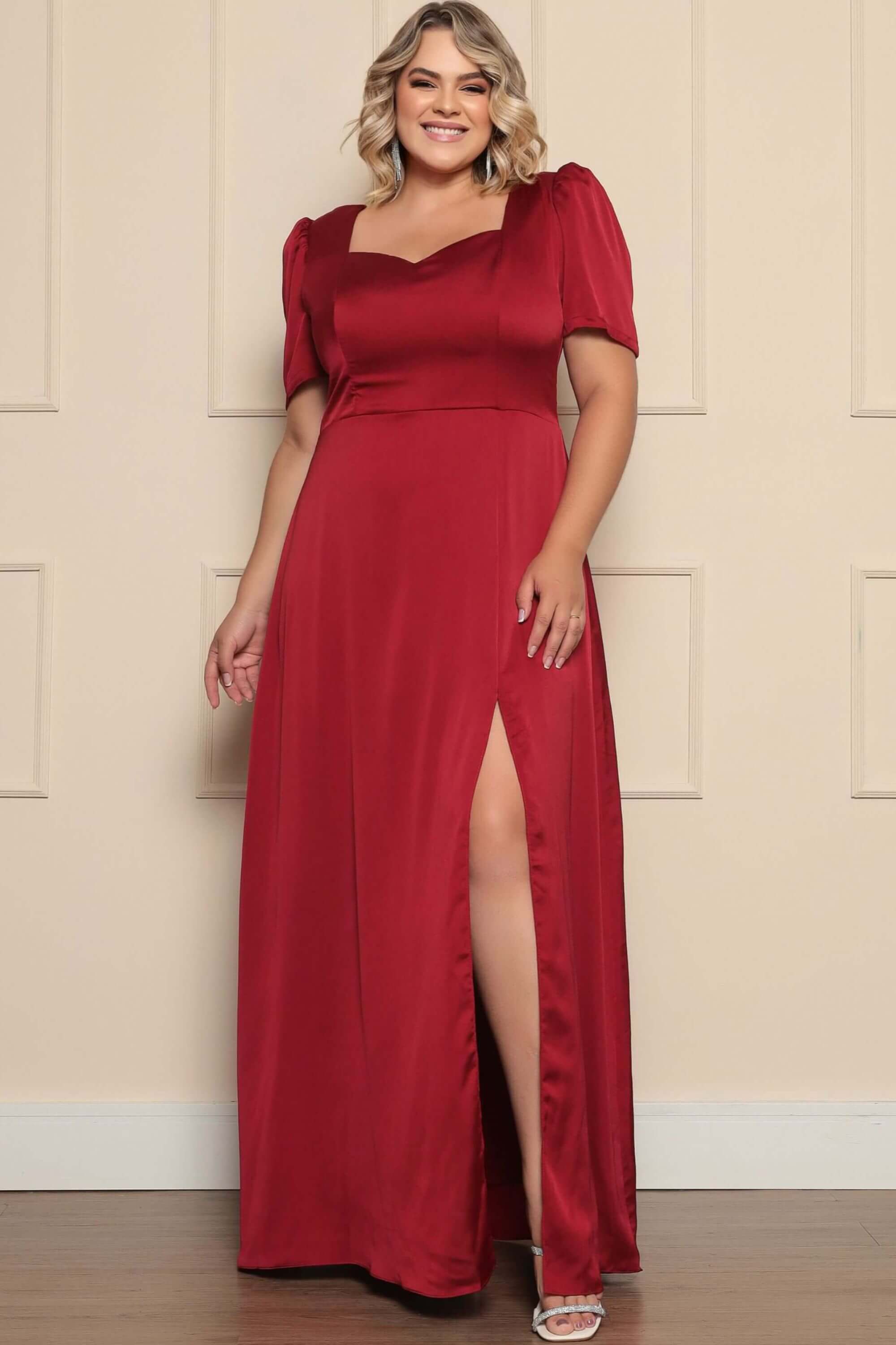 Decote V Vestido De Renda Gode Longo Size Festa Longo Vestido Gode