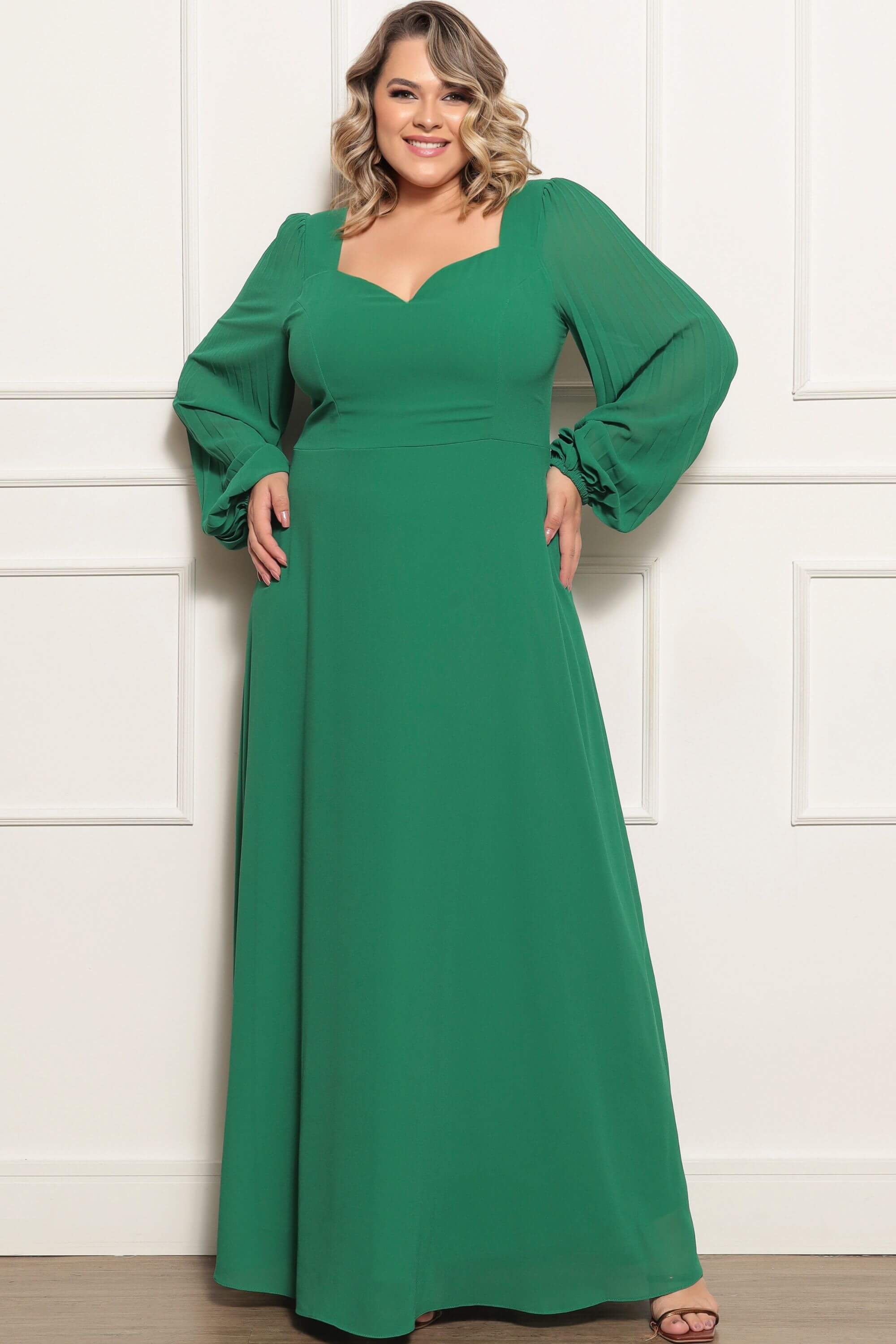 Vestido Verde Vestido Manga Longa Com Renda Vestido Longo Madrinha