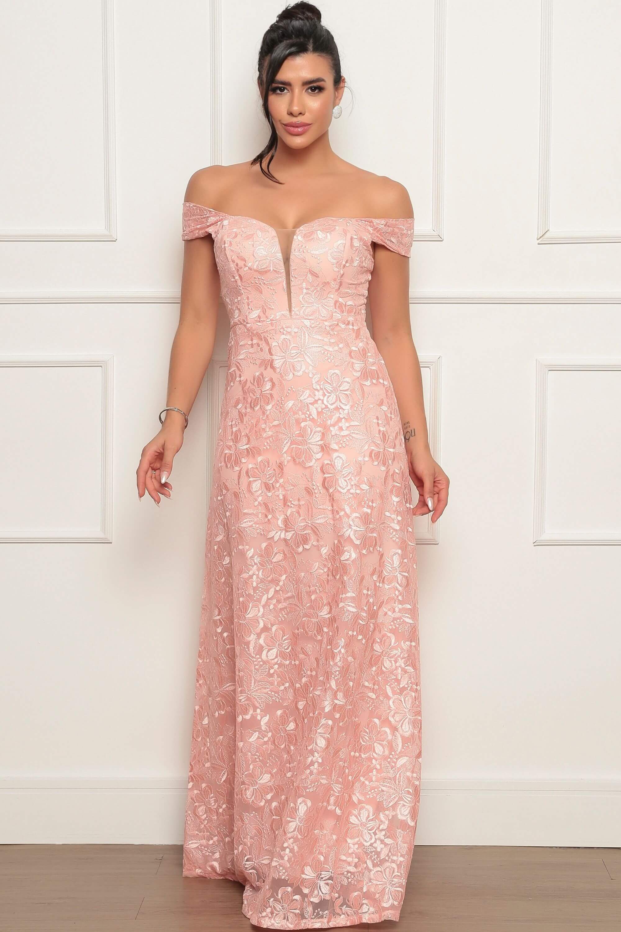 Vestido De Festa Longo Rose Renda Vestido De Festa Longo Com Capa