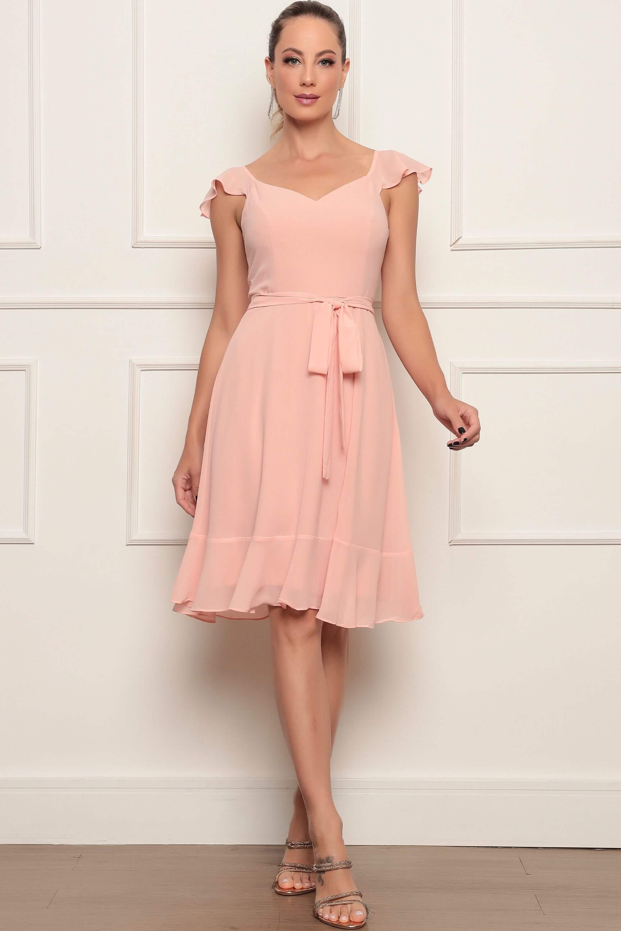 Rosa Chá Vestido Rosa De Festa Curto Formatura Vestido Rose Curto