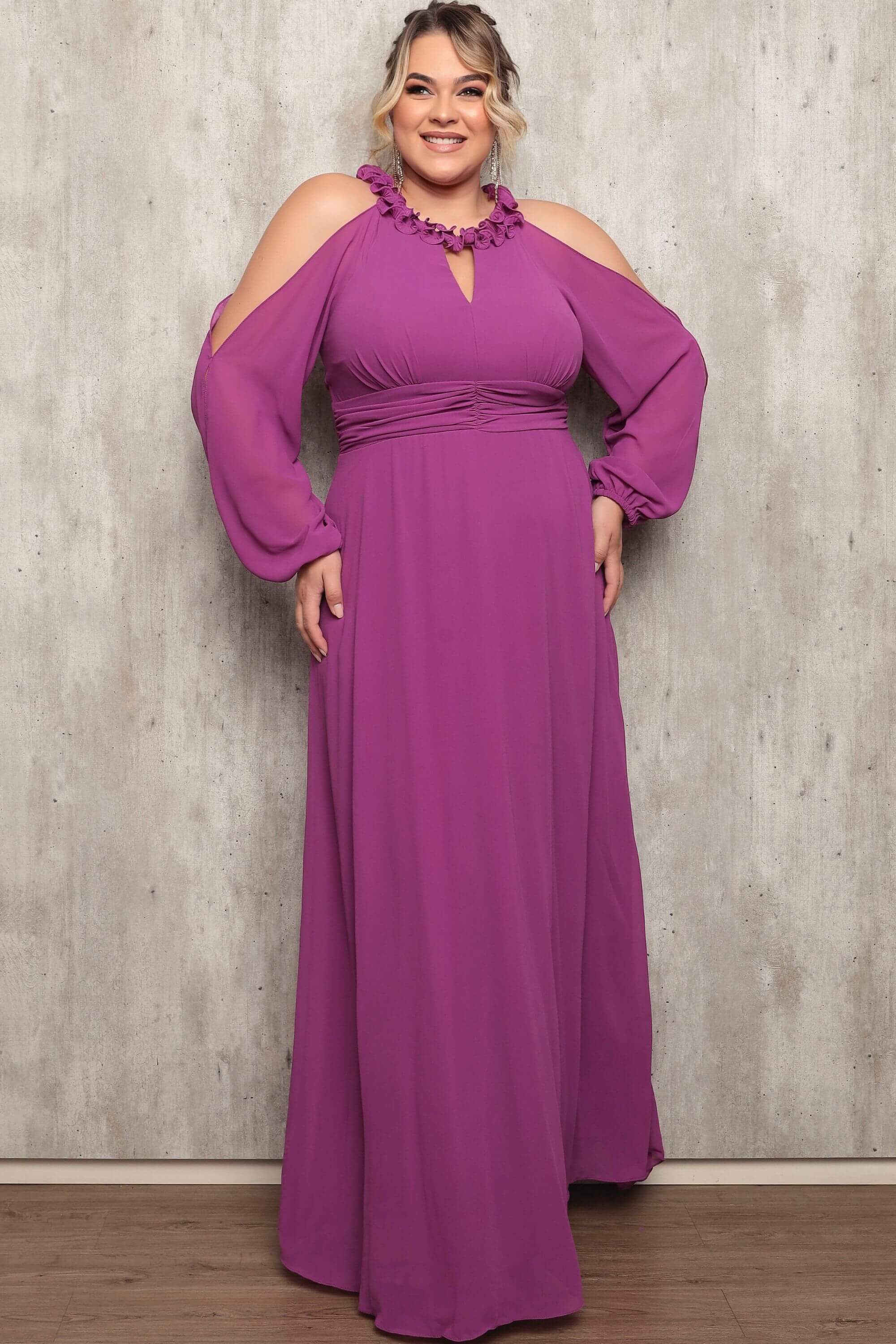 Madrinha Plus Plus Size Vestido De Crepe Chiffon Vestido De Festa